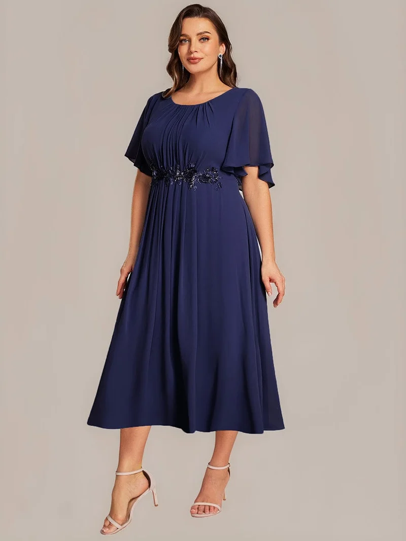 ever PORTIA|Robe dinvite de mariage trapèze à manches courtes avec appliqués plissés