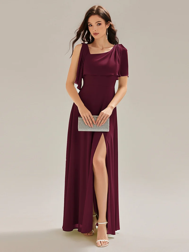 ever SABRINA|Robe de soirée longue à décolleté halter sans manches et fente haute