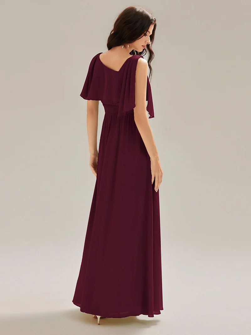 ever SABRINA|Robe de soirée longue à décolleté halter sans manches et fente haute