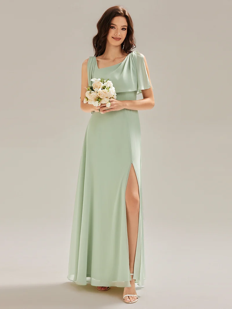 ever SABRINA|Robe de soirée longue à décolleté halter sans manches et fente haute