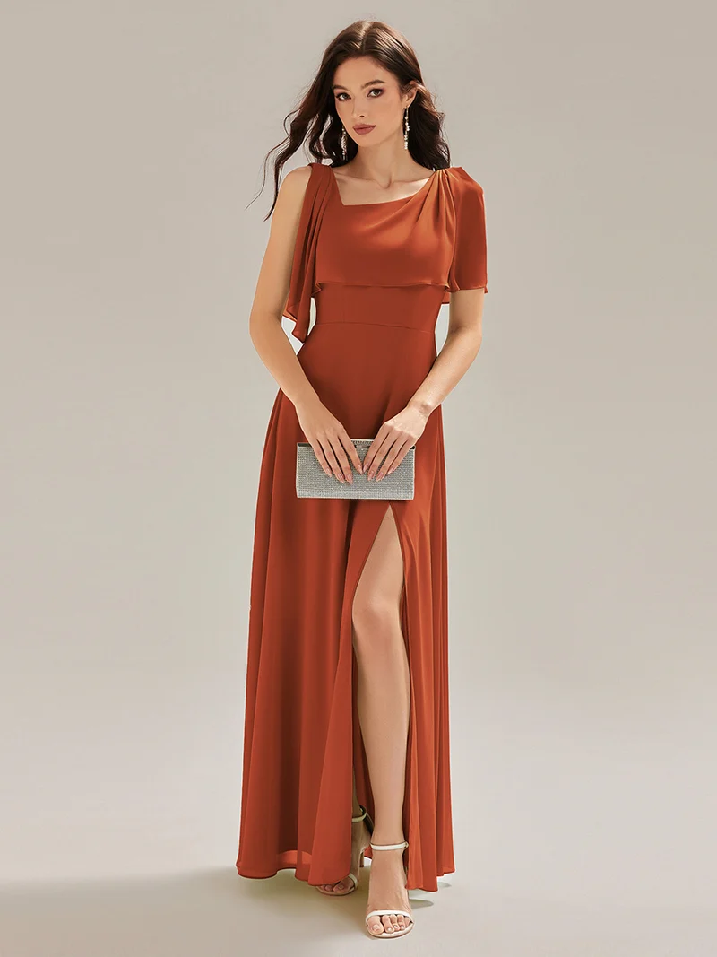 ever SABRINA|Robe de soirée longue à décolleté halter sans manches et fente haute