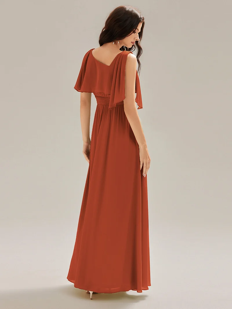 ever SABRINA|Robe de soirée longue à décolleté halter sans manches et fente haute