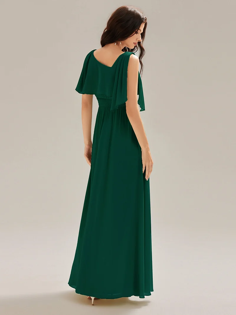 ever SABRINA|Robe de soirée longue à décolleté halter sans manches et fente haute