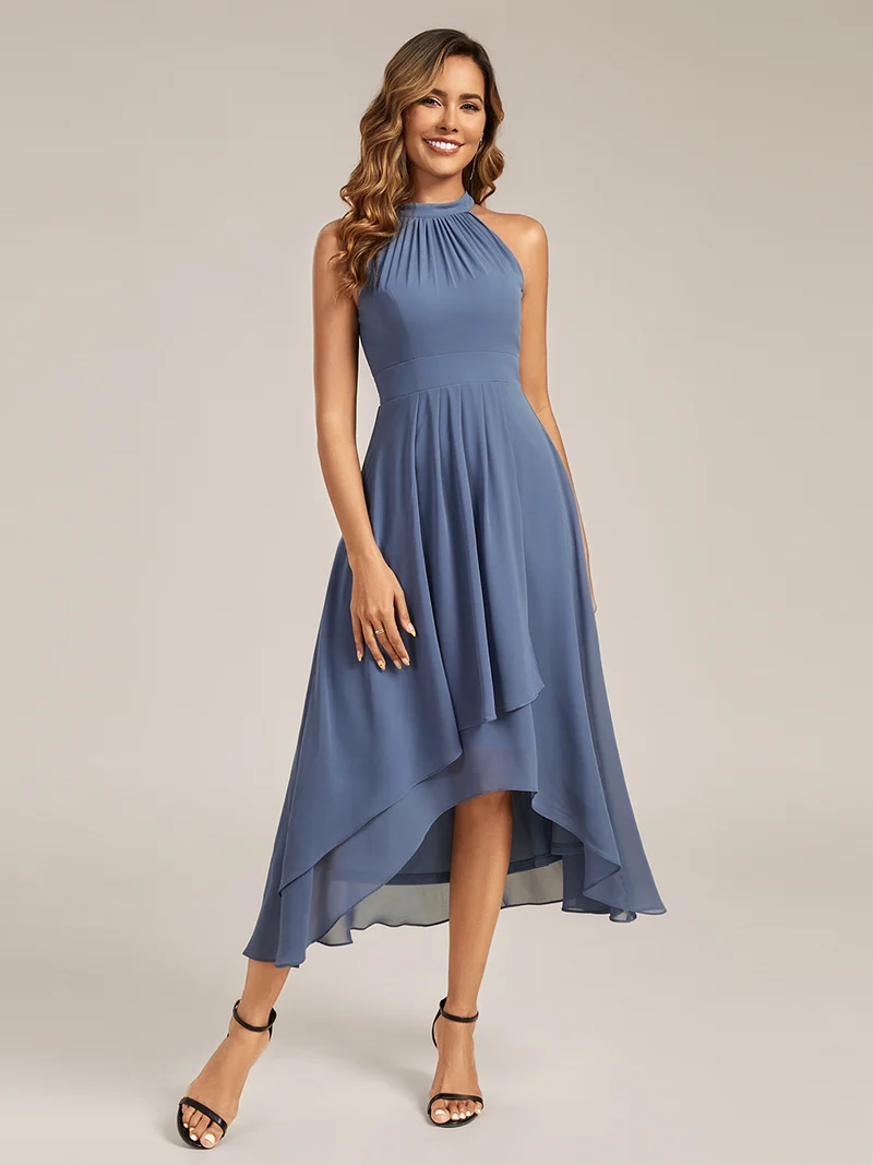 ever JAMIE|Robe de mariée trapèze sans manches en mousseline plissée