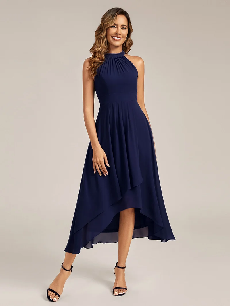 ever JAMIE|Robe de mariée trapèze sans manches en mousseline plissée