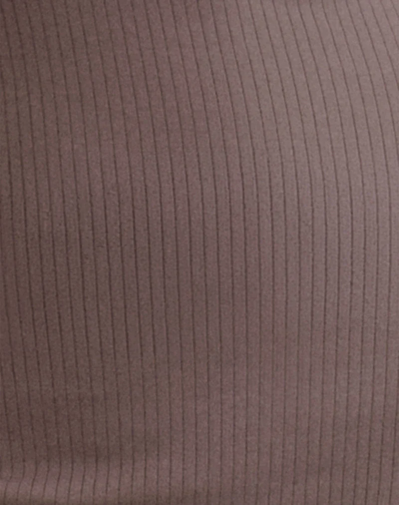 Mini-robe Sukha en maille côtelée épaisse « Coffee Quartz »