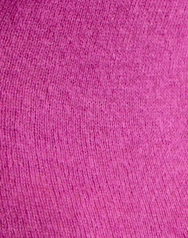 Mini-robe Haniko en maille transparente fuchsia