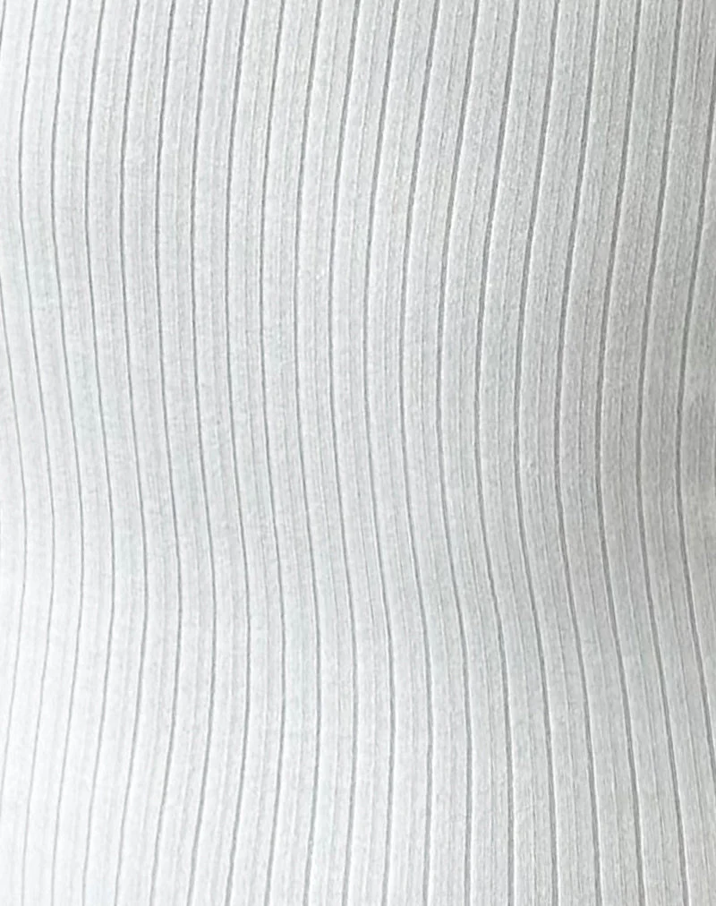 Haut à manches longues Emesy, en maille côtelée épaisse, couleur blanc cassé