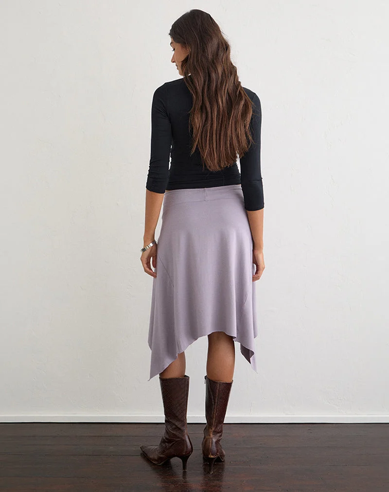 Jupe mi-longue Bilur Waterfall, couleur gris lavande