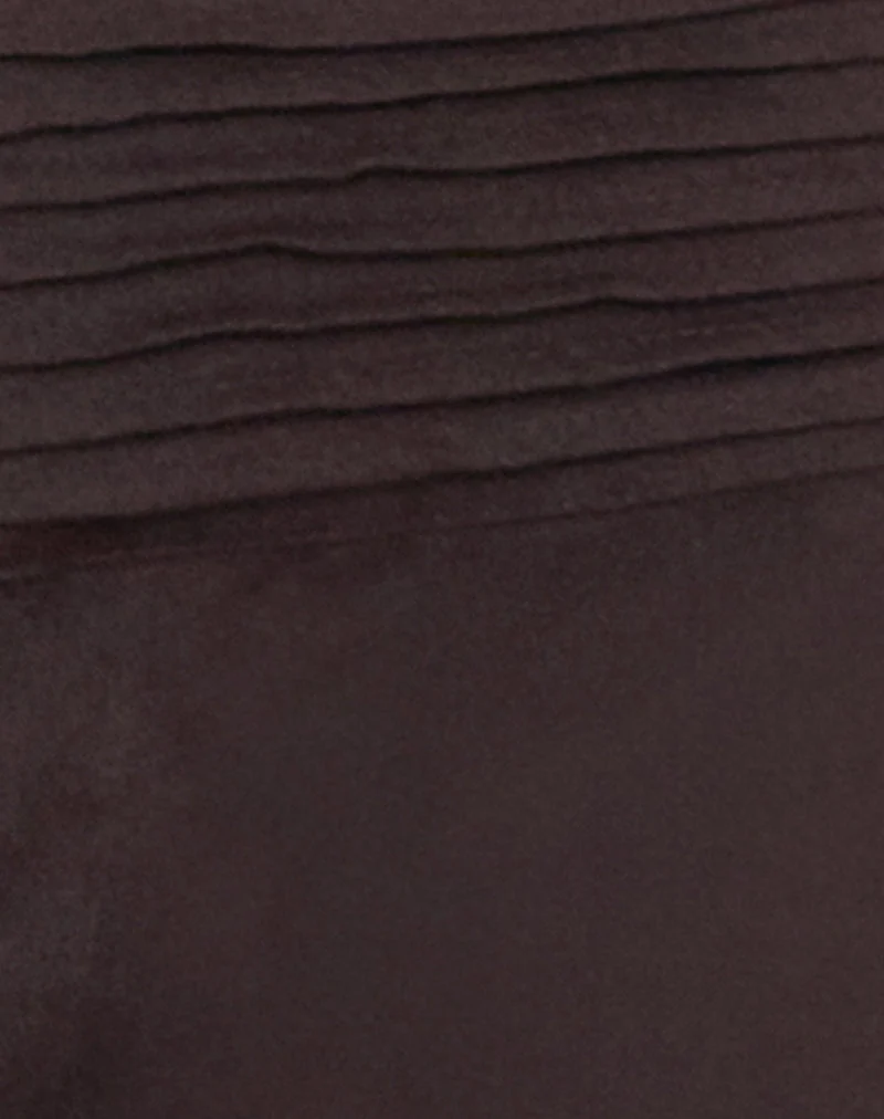 Pantalon Sadasi en sergé couleur chocolat amer