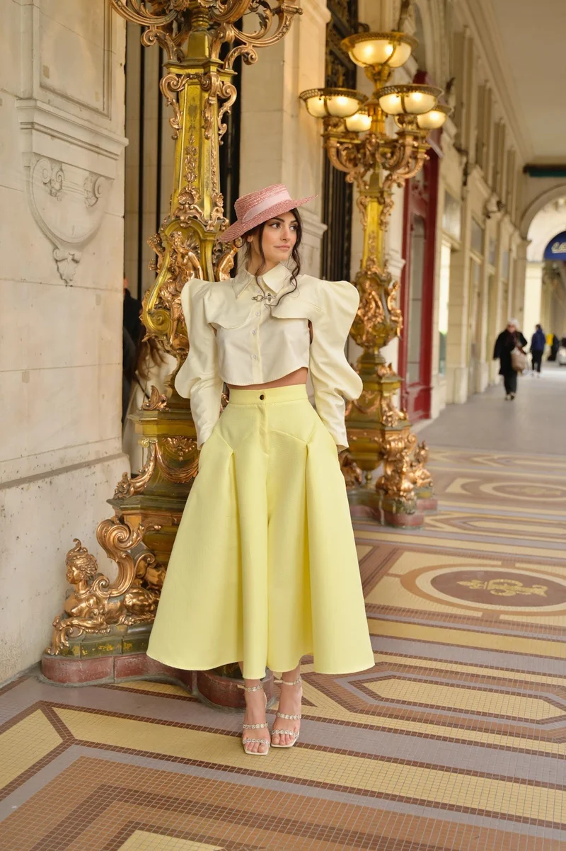 Vente Jupe culotte Poca jaune
