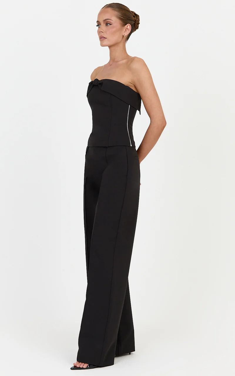 Rosalind Pants - Wide Leg Tailored Pants in Black