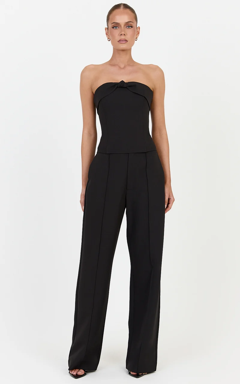 Rosalind Pants - Wide Leg Tailored Pants in Black