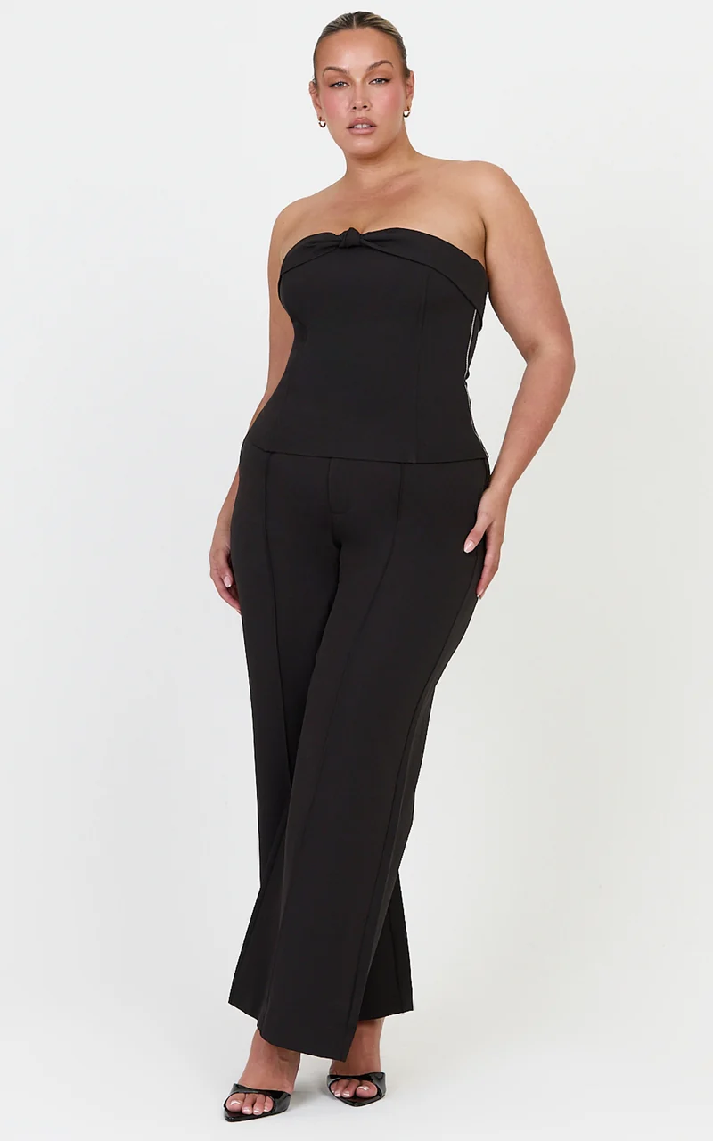 Rosalind Pants - Wide Leg Tailored Pants in Black
