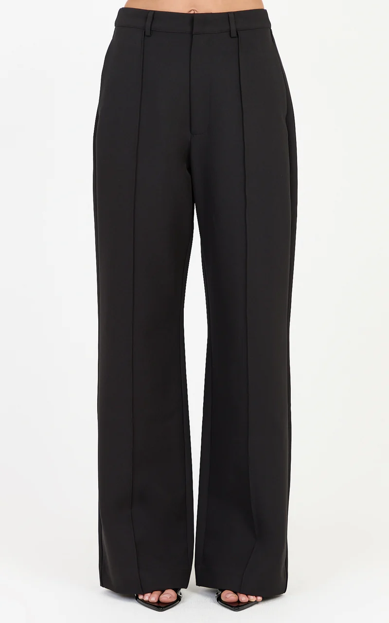 Rosalind Pants - Wide Leg Tailored Pants in Black