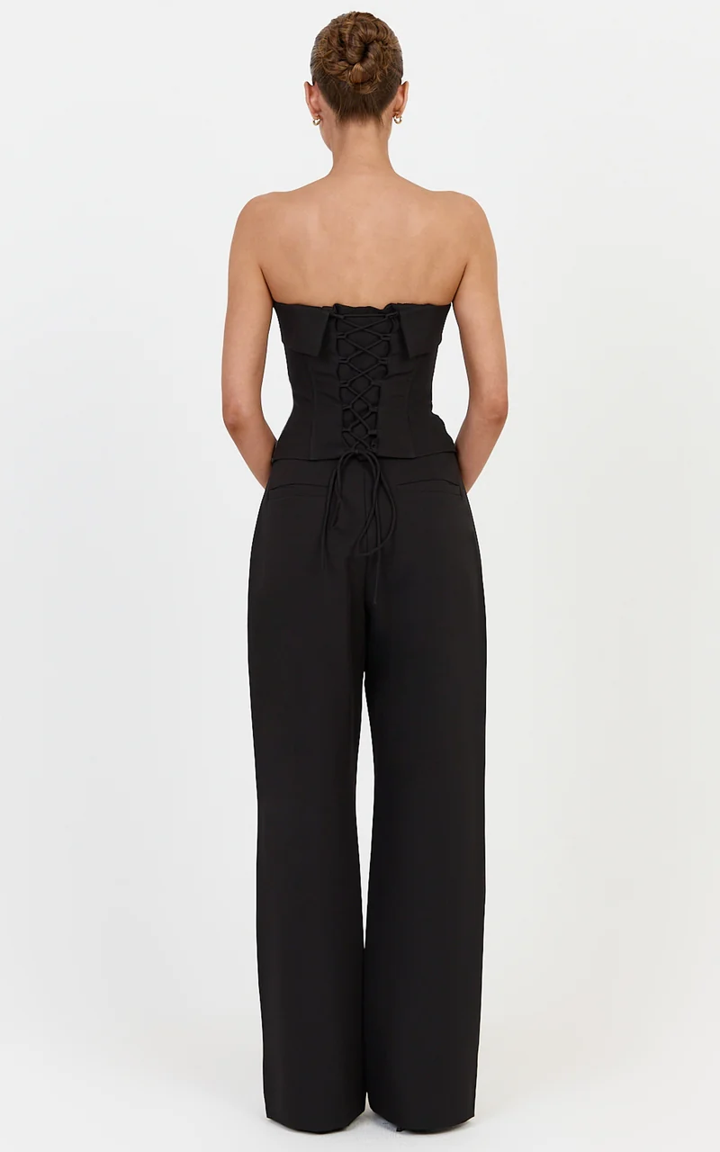 Rosalind Pants - Wide Leg Tailored Pants in Black