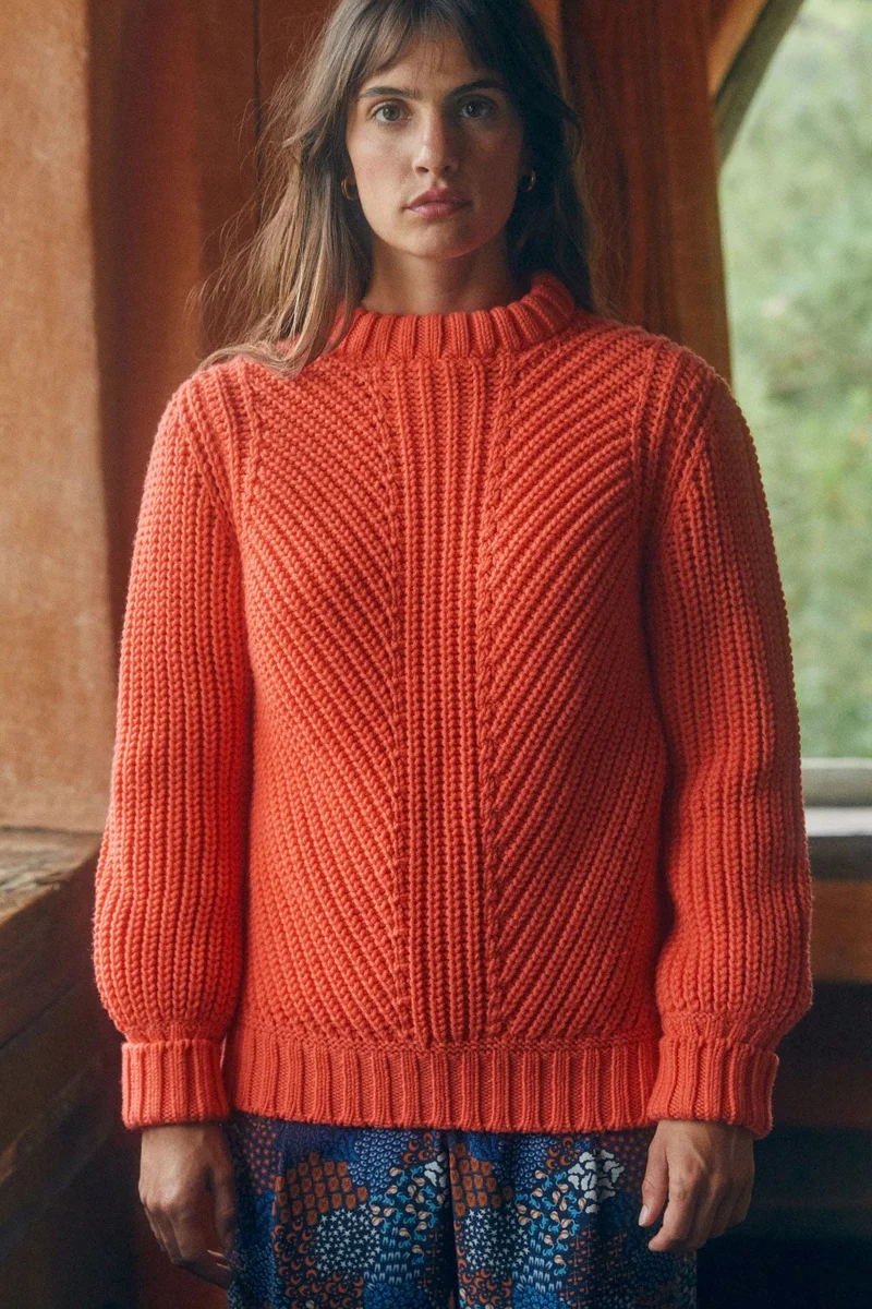 Pull Envoutant en laine Orange Jupiter