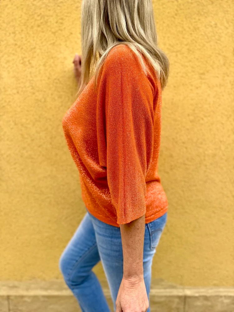 Pull brillant Sylvio orange