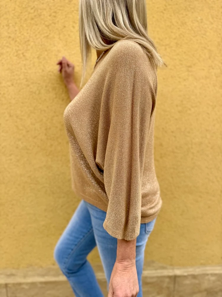 Pull brillant Sylvio camel
