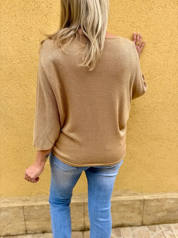 Pull brillant Sylvio camel