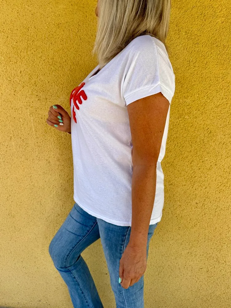 Teeshirt loose Bohème rouge
