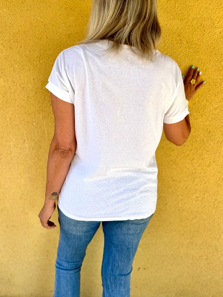 Teeshirt loose Bohème rouge
