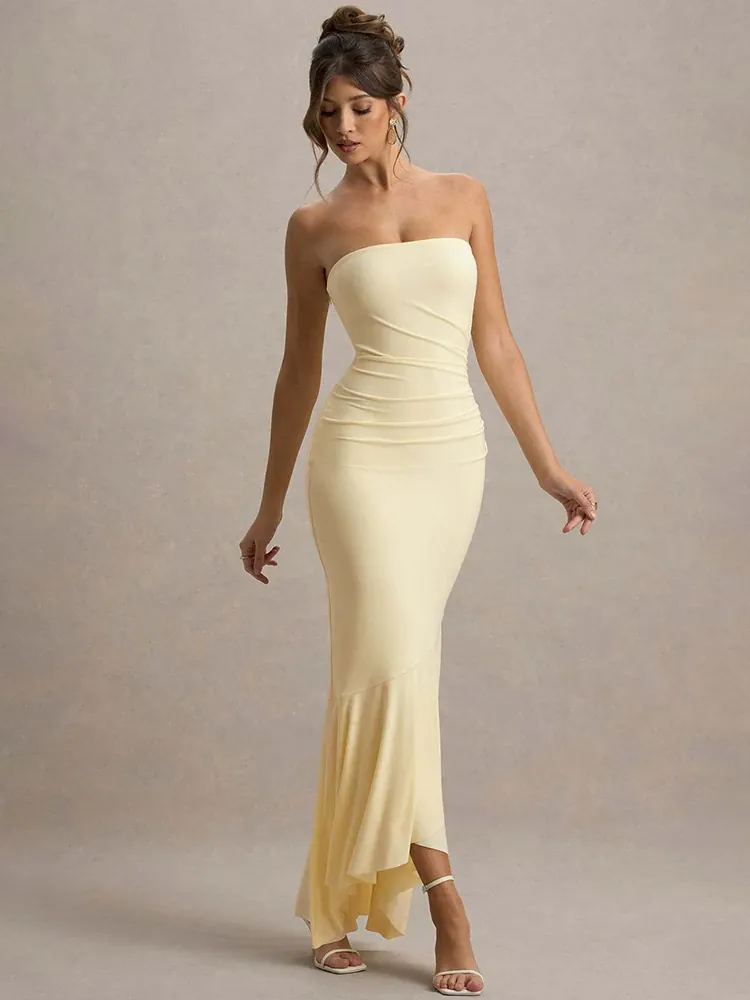 Robe de soirée bustier longue moulante