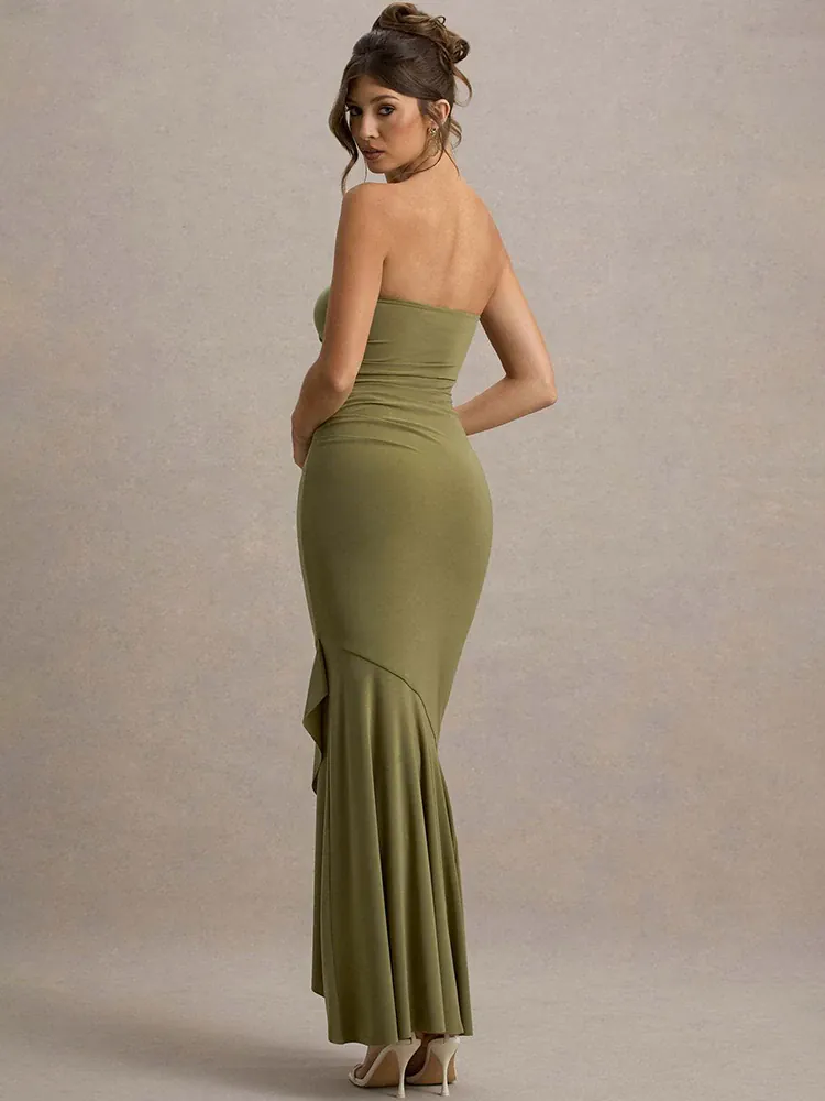 Robe de soirée bustier longue moulante