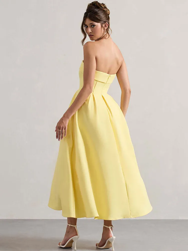 Robe trapèze midi bustier