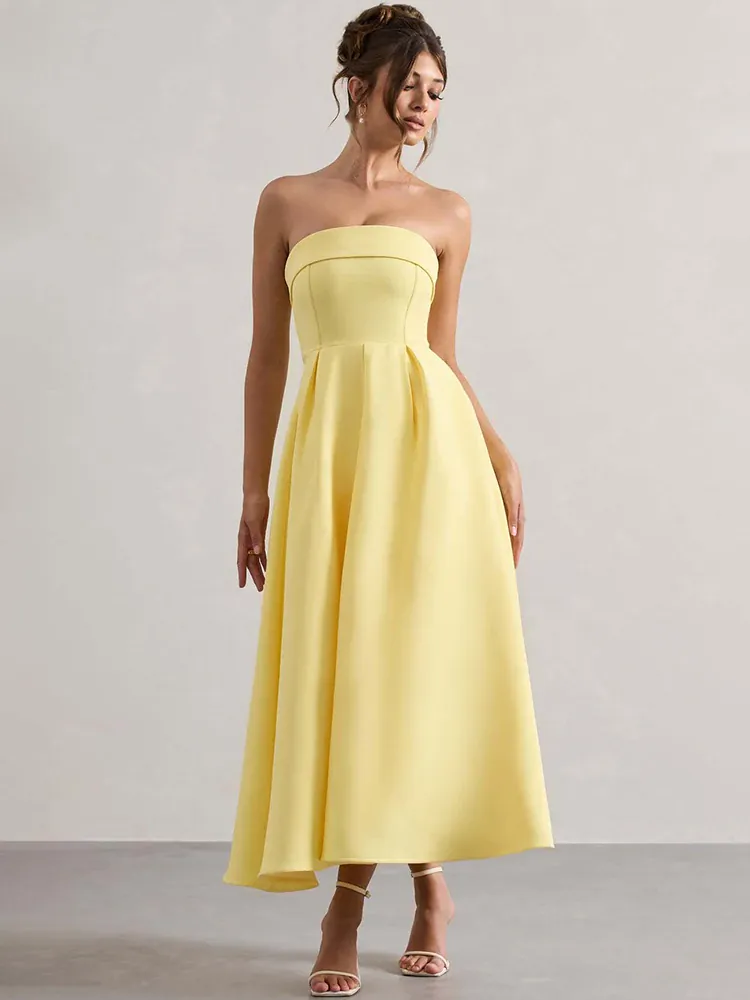 Robe trapèze midi bustier