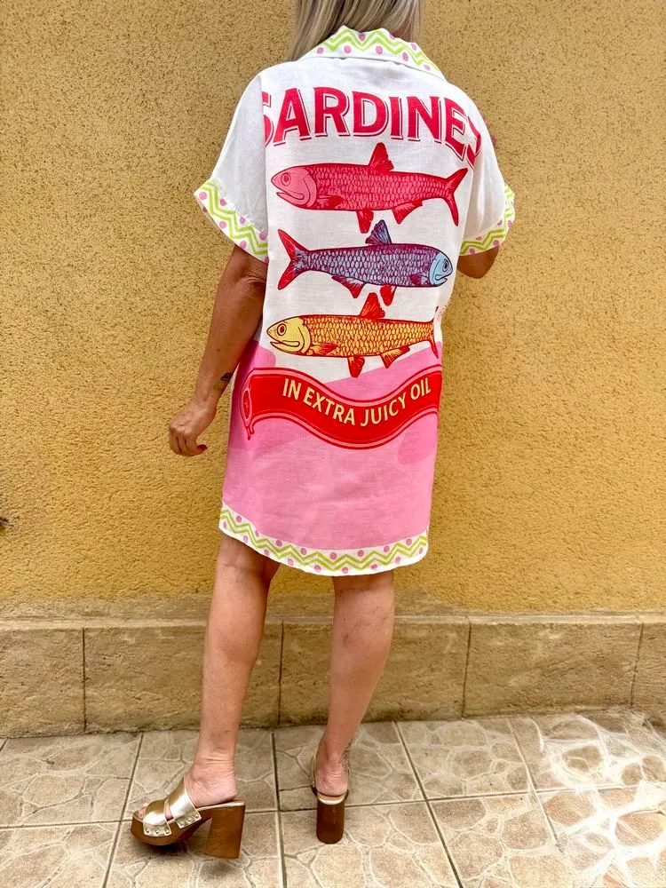 Robe en viscose et lin Lina Sardines
