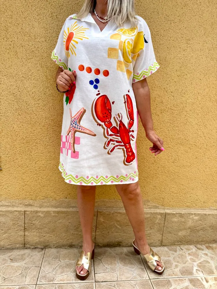 Robe en viscose et lin Lina Sardines