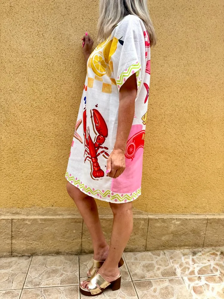 Robe en viscose et lin Lina Sardines