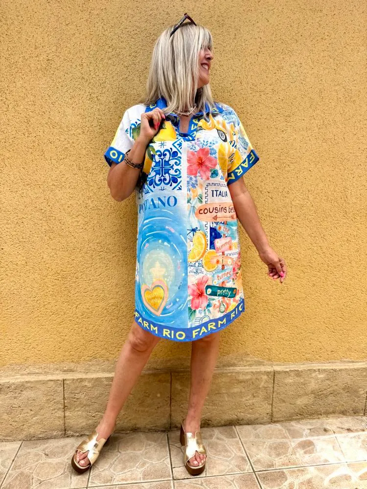 Robe en viscose et lin Lina Italia