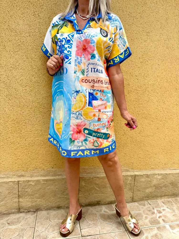 Robe en viscose et lin Lina Italia