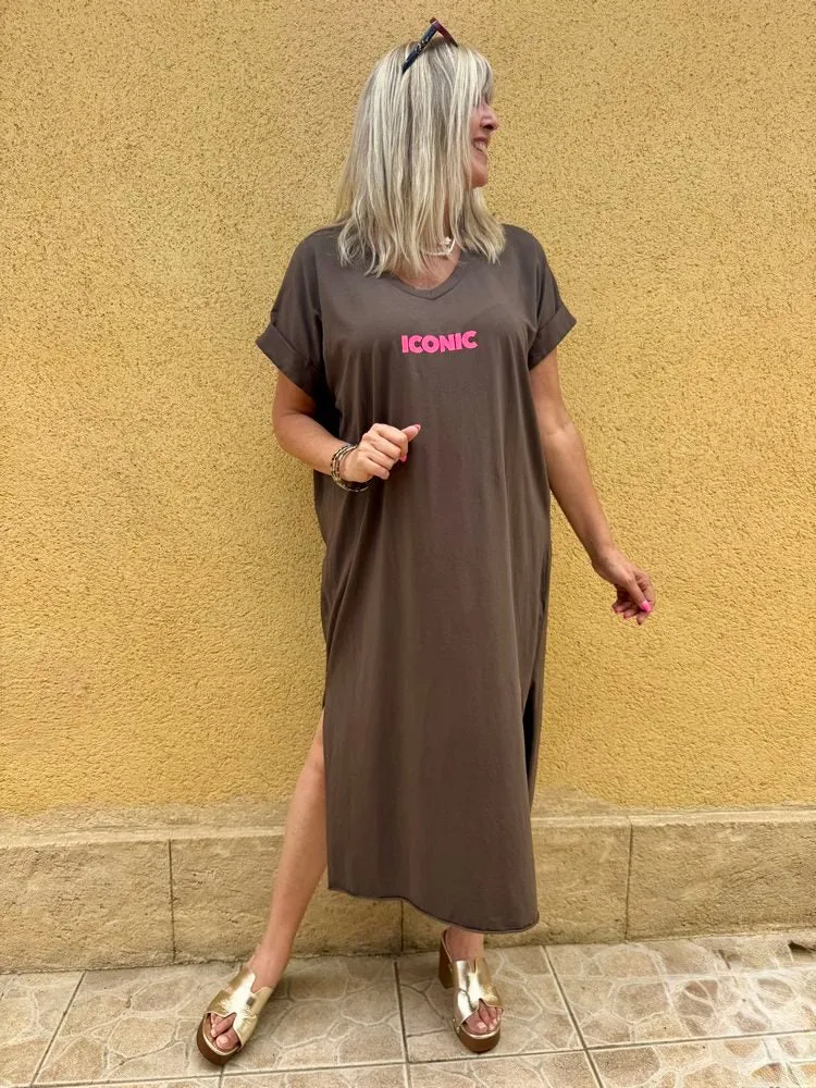 Robe teeshirt Mia Iconic chocolat