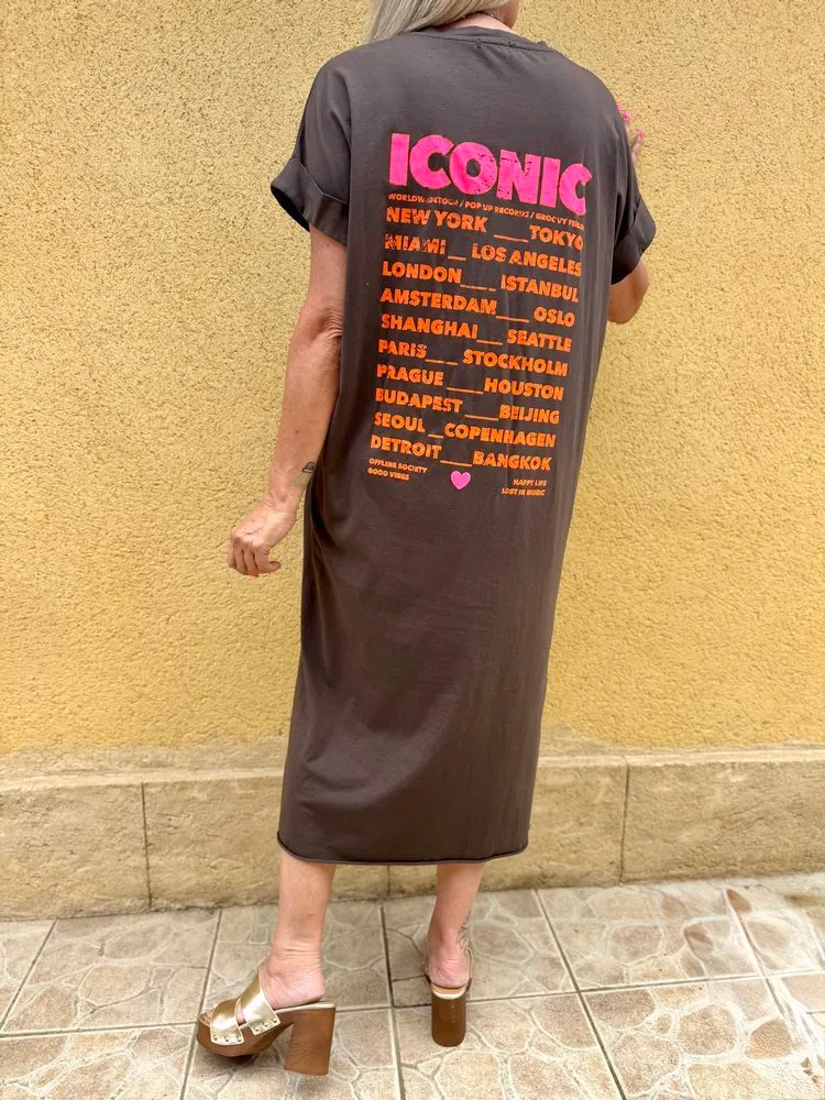 Robe teeshirt Mia Iconic chocolat