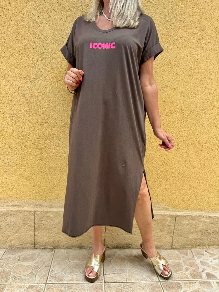 Robe teeshirt Mia Iconic chocolat