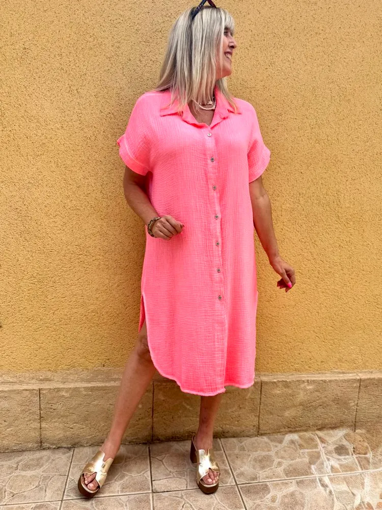 Robe liquette Milana corail fluo