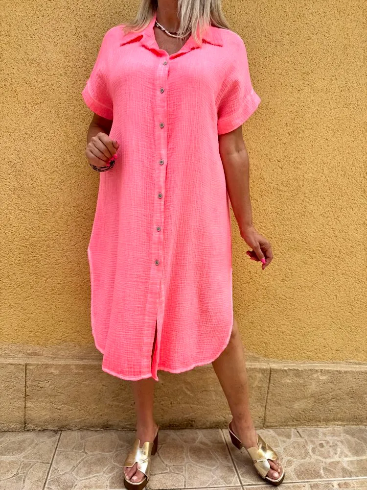 Robe liquette Milana corail fluo