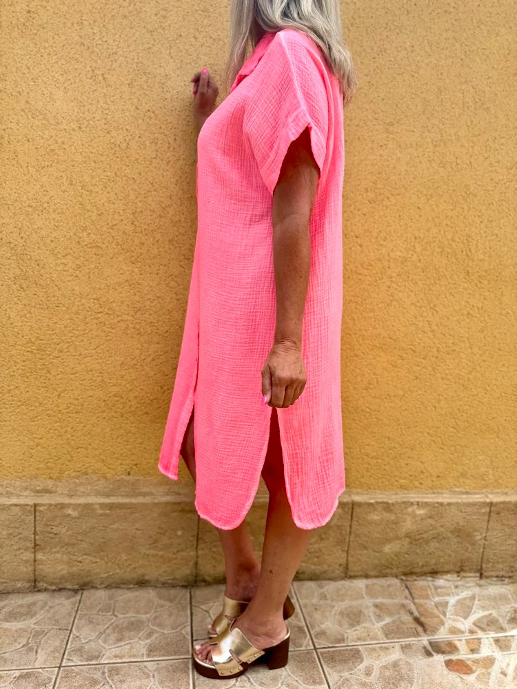 Robe liquette Milana corail fluo