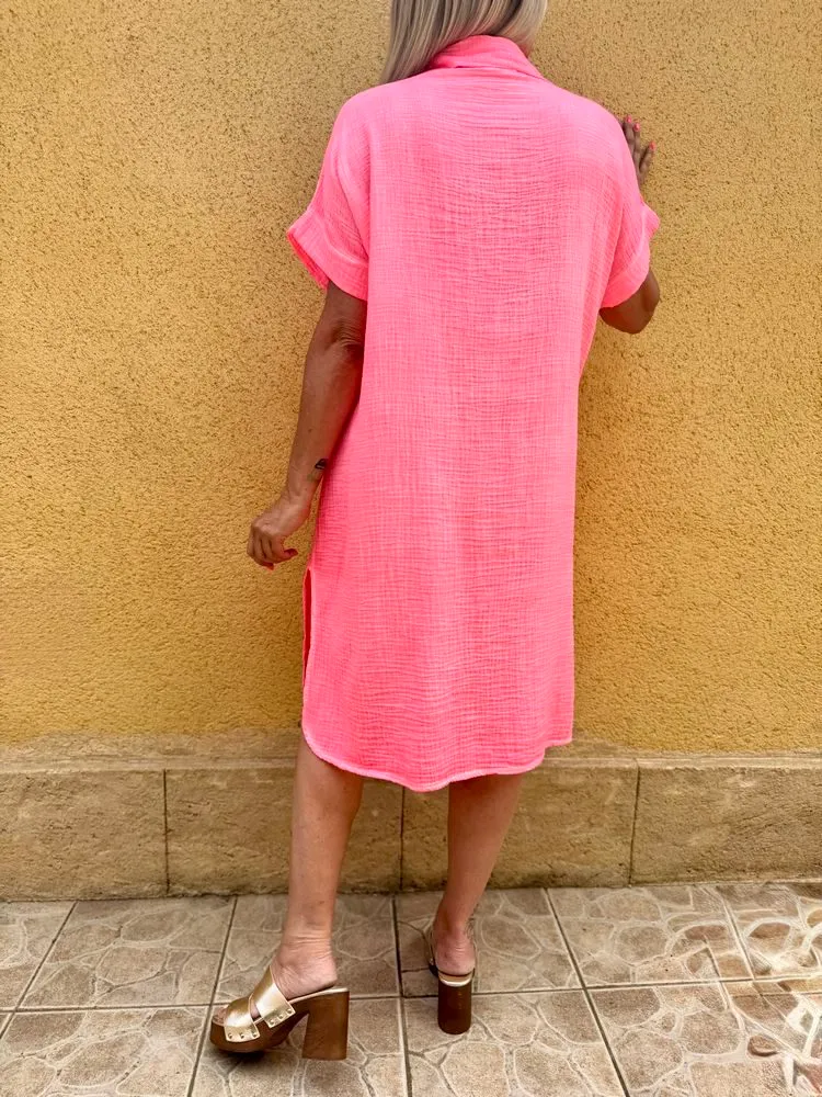 Robe liquette Milana corail fluo