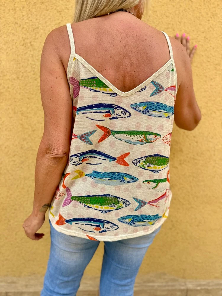 Débardeur doré Alexo poissons