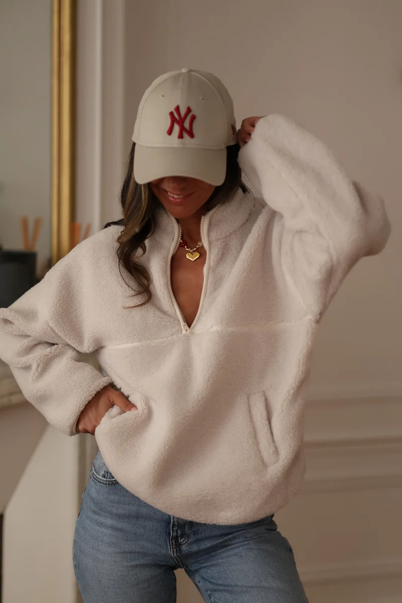 Polaire Fey beige à zip