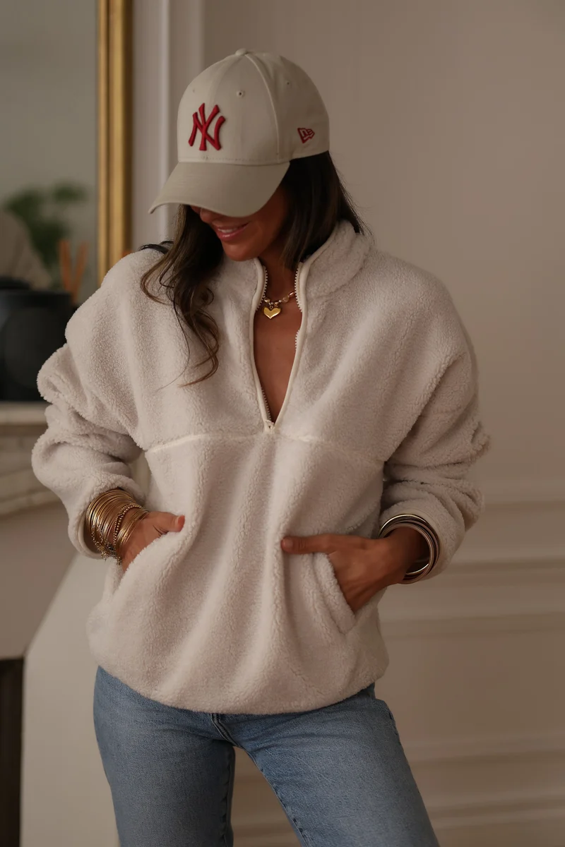 Polaire Fey beige à zip