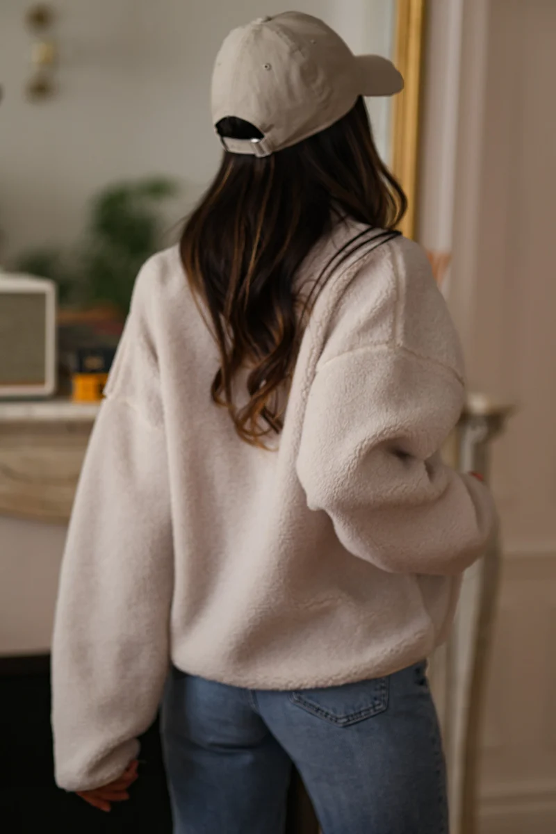 Polaire Fey beige à zip