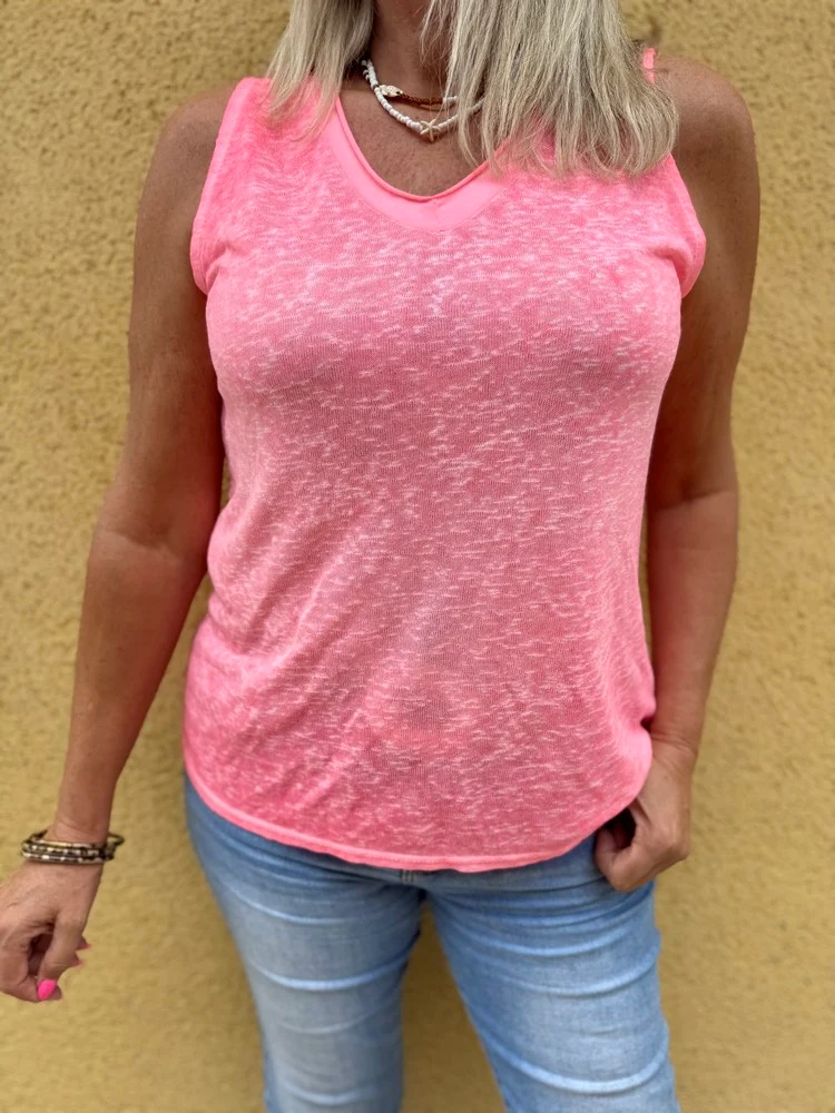 Débardeur en viscose Sofian corail