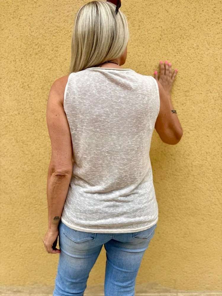Débardeur en viscose Sofian beige