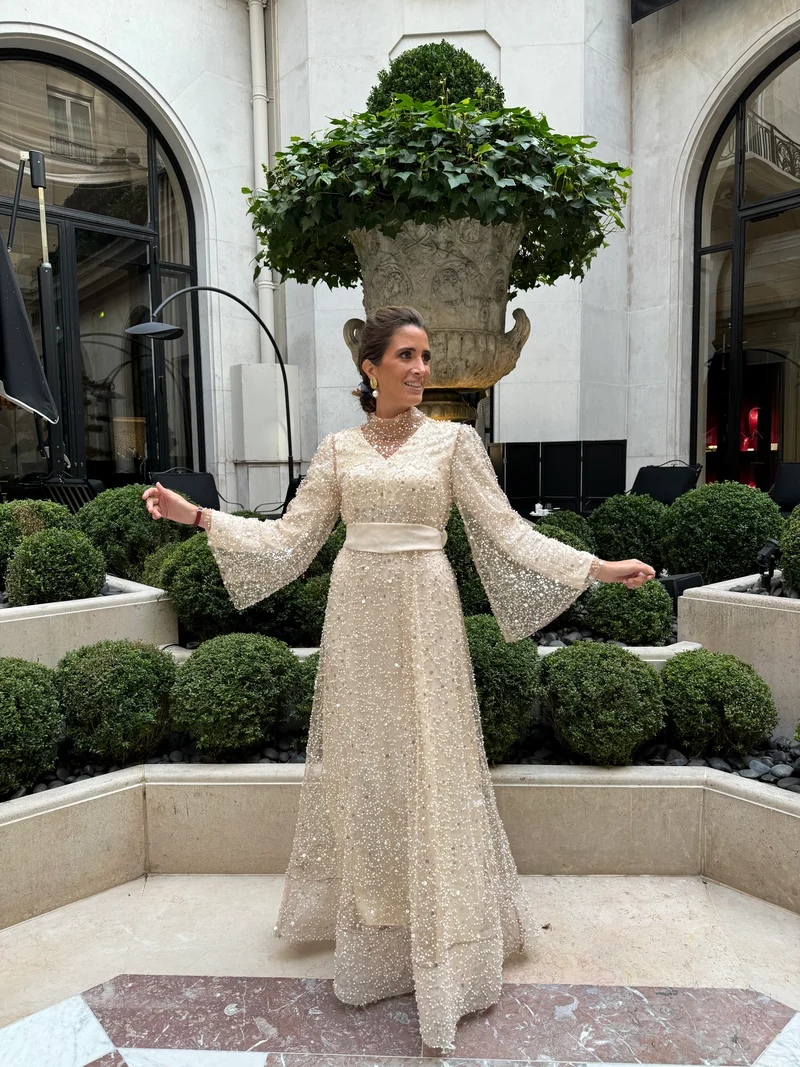 Robe Johanna perlées