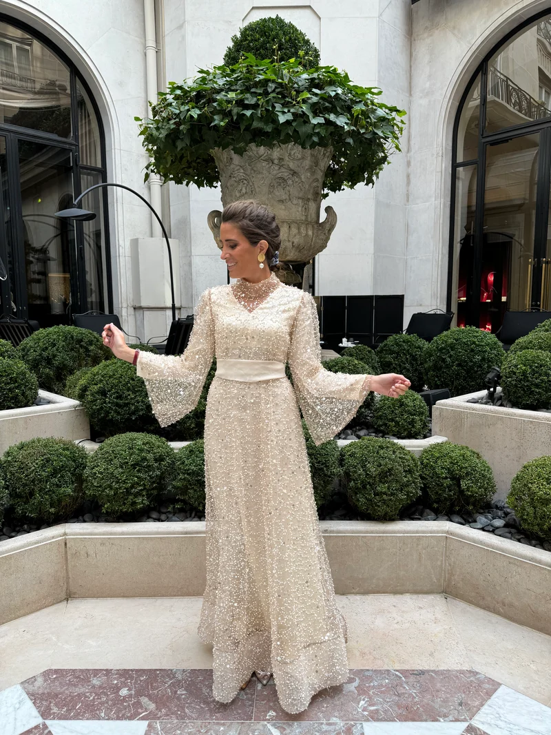 Robe Johanna perlées